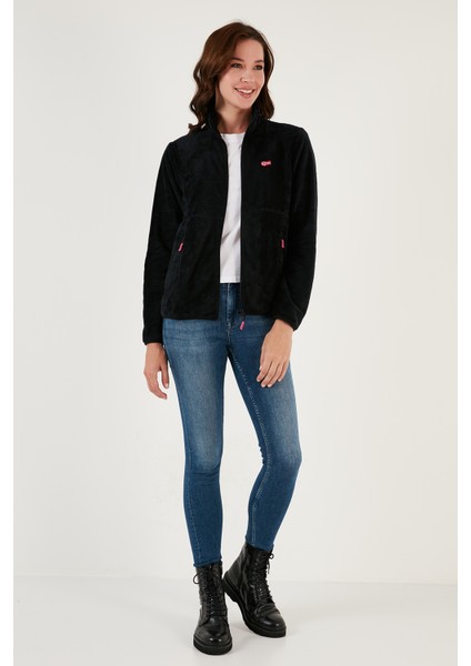 Slim Fit Anti-Pilling Tüylenme Yapmayan Yumuşak Dokulu Fermuarlı Polar Hırka Kadın Hırka 5907017 fırsatları
