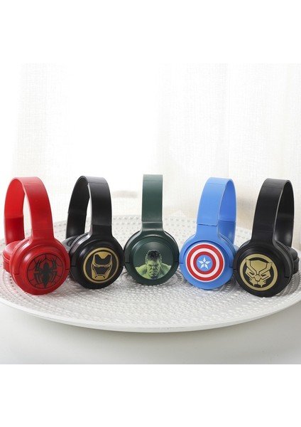 Marvel Demir Adam Bluetooth Kulaklıklar Kulak Üstü Kablosuz Stereo Kulaklık Karikatür Örümcek Adam Demir Adam Kaptan Mikrofon ile (Yurt Dışından)