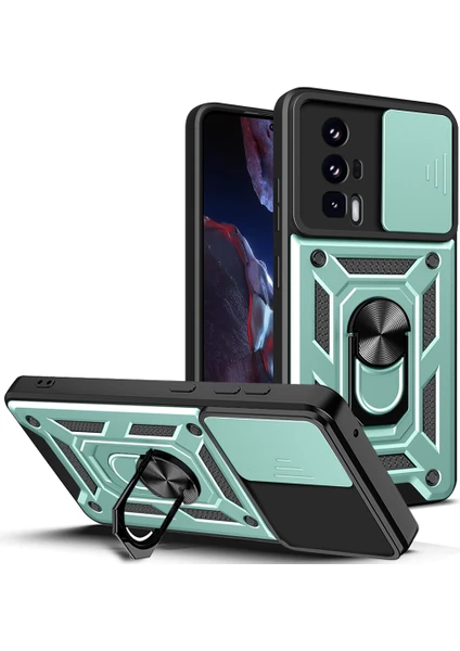 LR Joyful Xiaomi Poco F5 Pro 5g/redmi K60 5G/K60 Pro 5g Kamera Lens Slayt Tasarım Pc+Tpu Kickstand Cover (Yurt Dışından)