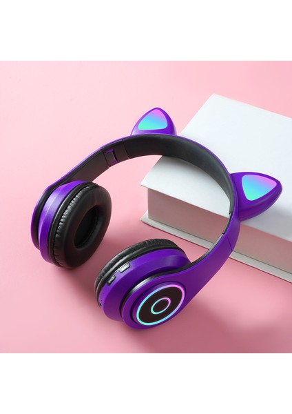 Bluetooth 5.0 Kulaklık Büyük Kedi Kulak Oyun Kulaklık Kablolu Kulaklık Oyun Spor Hifi Spor Kulaklıklar Blutooth Kablosuz Kulaklık (Yurt Dışından)