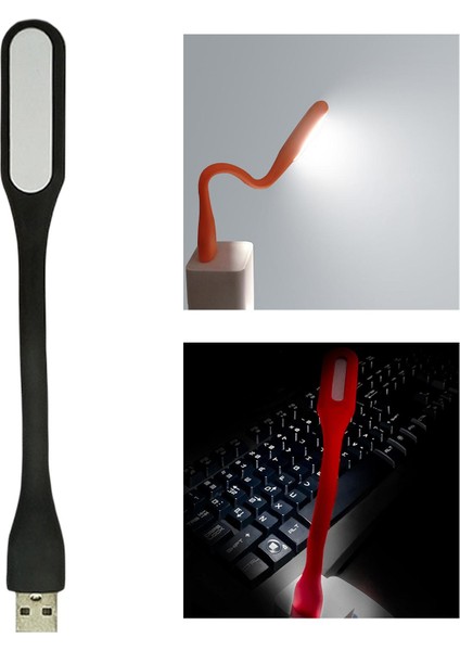 Gece Işık Lambası USB LED Mini Okuma Esnek Siyah (Yurt Dışından) indirimleri