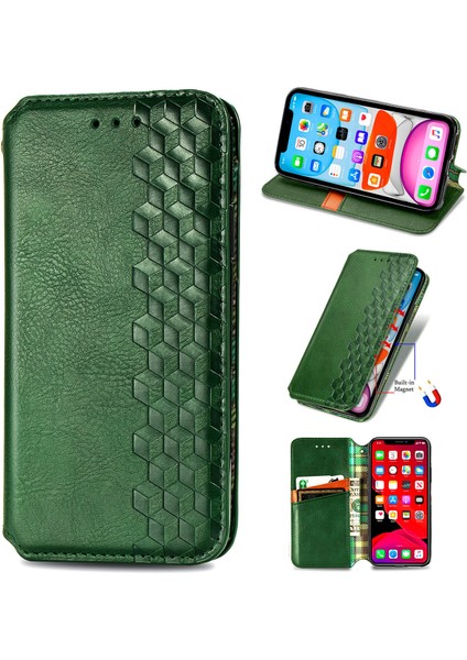 Ile Uyumlu İphone 11 Pro Kart Tutuculu Cüzdan Kılıfı, Pu Deri Çevirme Çubuğu Darbeye Dayanıklı Kapak (Yurt Dışından)
