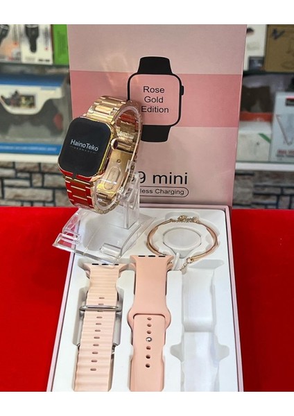 Watch 9 Mini G9 41MM Woman (3 Kordon + 1 Bileklik HEDİYELİ)2023 Yeni Model