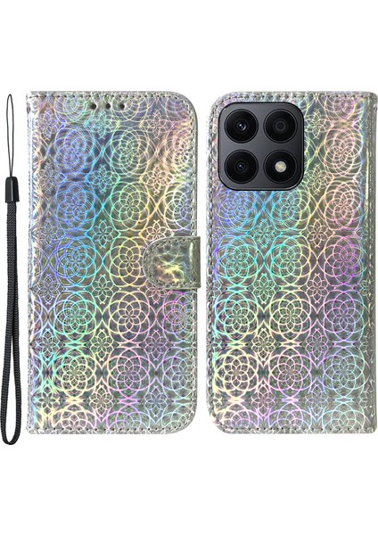 Pu Deri Kapak Honor X8A 4g Cüzdan Telefon Kılıfı Göz Kamaştırıcı Çiçek Desen Cep Telefonu Kabuğu Stand (Yurt Dışından)