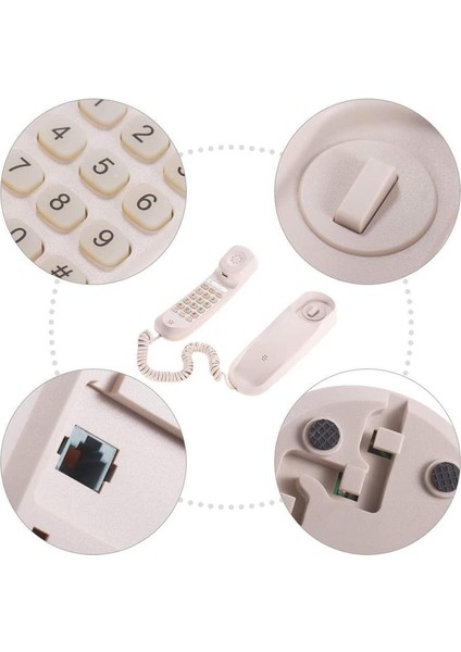 Duvar Montajı Masaüstü Kablolu Sabit Telefon Kablolu Telefon Telefonu Yeni Bej (Yurt Dışından) modelleri