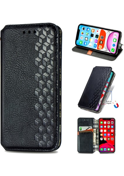 Ile Uyumlu İphone 11 Pro Max Kart Tutuculu Cüzdan Kılıfı, Pu Deri Çevirme Çubuğu Darbeye Dayanıklı Kapak (Yurt Dışından)