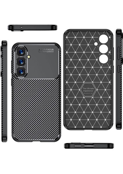 Samsung Galaxy S23 Fe Uyumlu Kılıf Lens Karbon Tasarım Negro Silikon