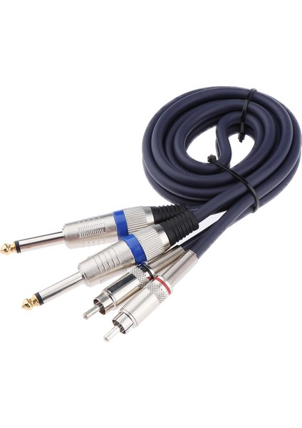 Ses Kablosu Çift 1/4" Jack 6.35MM - Mikser Amplifikatü Için Çift Rca Fono 1m (Yurt Dışından)