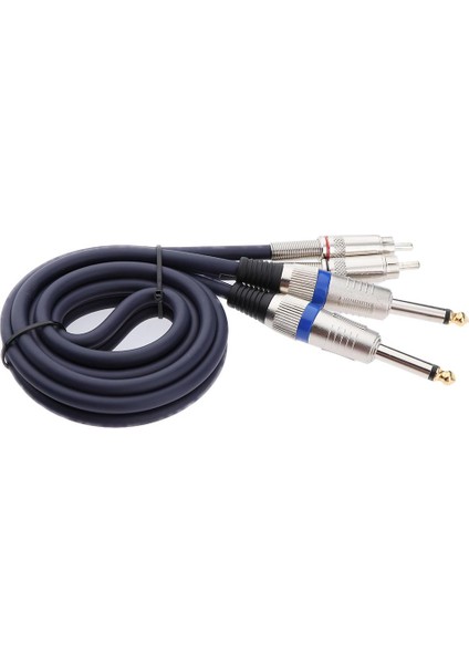Ses Kablosu Çift 1/4" Jack 6.35MM - Mikser Amplifikatü Için Çift Rca Fono 1m (Yurt Dışından)