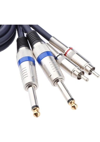 Ses Kablosu Çift 1/4" Jack 6.35MM - Mikser Amplifikatü Için Çift Rca Fono 1m (Yurt Dışından)