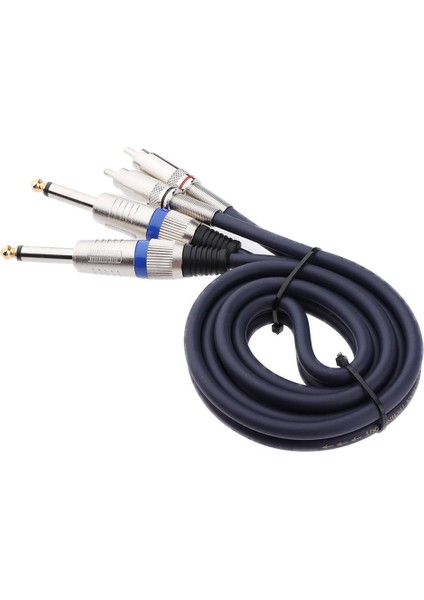 Ses Kablosu Çift 1/4" Jack 6.35MM - Mikser Amplifikatü Için Çift Rca Fono 1m (Yurt Dışından)