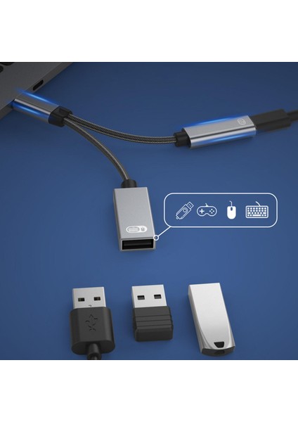 Klavye Usb2.0 Adaptü Otg Dönüştüü Gri (Yurt Dışından)