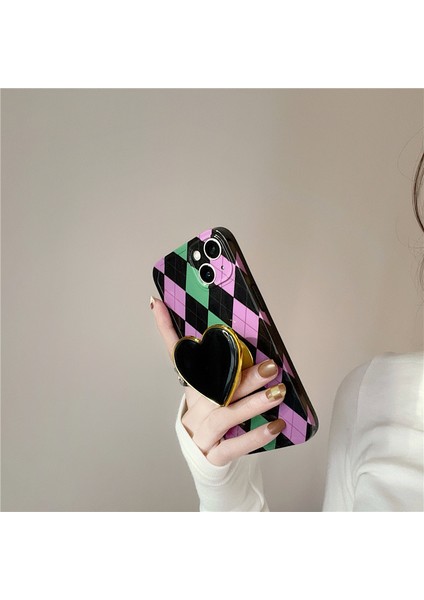 Iphone 11 Pro Max Için Vintage Renkli Elmas Desenli Aşk Standı Telefon Kılıfı (Yurt Dışından) modelleri