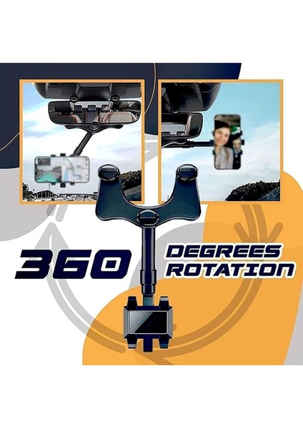 2022 Dönebilen ve Geri Çekilebilir Araç Telefonu Tutucu - 【yeni Sürüm】 Çok Fonksiyonlu Araç Dikiz Aynası Telefon Tutucu, Tüm Cep Telefonları Için Evrensel 360 Derece Dönebilen Diki (Yurt Dışından) modelleri