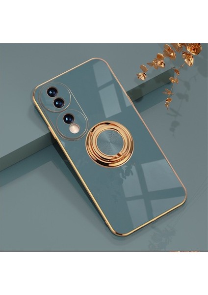 Honor 70 Için Telefon Kılıfı Roating Ring Standlı Elektro Kaplama Tpu Kılıf (Yurt Dışından)