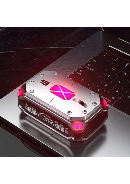 Metal Mech Esports Oyunu Bluetooth Tws Kulaklık Rgb Işık Siberpunk Stili (Yurt Dışından)