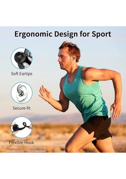Tws Bluetooth 5.3 Kulak Kancası Kulaklık Spor Kulaklık LED Kulaklık Kablosuz Kulaklık Gürültü Azaltma Mikrofon 48 H Hifi Müzik Süresi (Yurt Dışından) fırsatları
