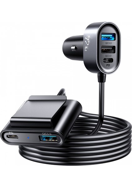 Araç Şarj Cihazı USB C, 72W Süper Hızlı Araç Şarj Cihazı, Pd 3.0/qc 3.0/3.0+/pps Type C iPhone 13 12 Pro Max Için Çok Bağlantı Noktalı Araç Şarj Adaptörü Samsung S22/21 Galaxy Note (Yurt Dışından)