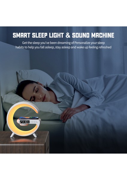 Kablosuz Şarj Cihazı Rbg Müzik Ritim Çevresi Işık Bluetooth Hoparlör Saat Çalar Saat Düğmeleri (Yurt Dışından) fırsatları