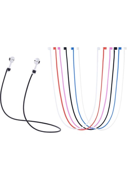Straps, Soft Silicone Sport Earphones Anti-Lost Strap, Colorful Wire Cable Connector For Apple Wireless Bluetooth Earphones (6 Pack) (Yurt Dışından)