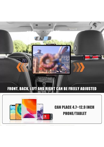 Teleskopik Araba Arka Yastık Telefon Tutucu Tablet Dönen Araba Koltuğu Arka Standı Kafalık Braketi Tablet Telefon Için 5-13 Inç (Yurt Dışından) fırsatları