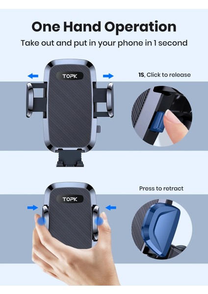 Topk Araç Telefonu Tutucu Dağı Cep Telefonu Montajı Araç Kontrol Paneli ve Evrensel Arabalar Için Ön Cam 360° Dönebilen Cep Telefonu Tutucu (Yurt Dışından) fırsatları