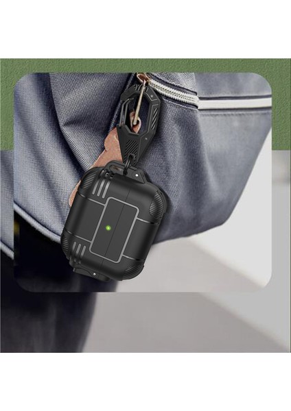 Cover Designed For 3 Full Body Protection Airpod Cover With Keychain For Wireless Charging Case, Green [front LED Visible] (Yurt Dışından)