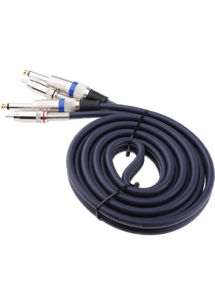 Mikrofon Amplifikatü Için 2x 6.35MM - Çift Rca Ses Kablosu 2 M (Yurt Dışından)