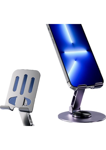Popüler Tamamen Metal 360 Derece Dönen Katlanır Canlı Cep Telefonu Tutucusu (Yurt Dışından)