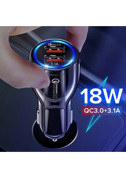 Usb Şarj Aleti 12/24v Evrensel Led Göstergesi Çift Bağlantı Noktalı Otomatik Şarj Cihazı Hızlı Şarj Qc3.0 Bowling Araba Şarjı Otomobil Için (Yurt Dışından) fiyatları