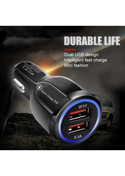 Usb Şarj Aleti 12/24v Evrensel Led Göstergesi Çift Bağlantı Noktalı Otomatik Şarj Cihazı Hızlı Şarj Qc3.0 Bowling Araba Şarjı Otomobil Için (Yurt Dışından) modelleri
