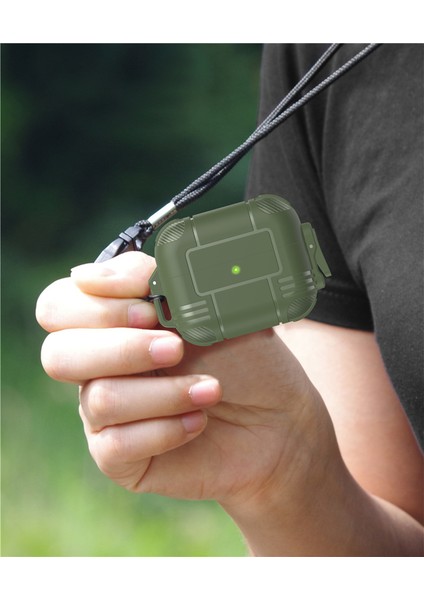 Case Designed For 2 & 1, Full Body Protection Vanguard Armor Series Airpod Cover With Keychain For Wireless Charging Case, Red [front LED Visible] (Yurt Dışından) fiyatları