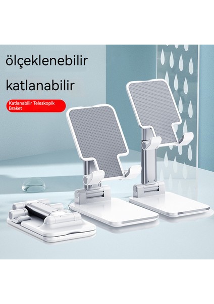 Katlanabilir Cep Telefonu Standı Tembel Düz Masaüstü Standı Canlı Net Ders Evrensel Teleskopik Taşınabilir Cep Telefonu Destek Çerçevesi (Yurt Dışından)