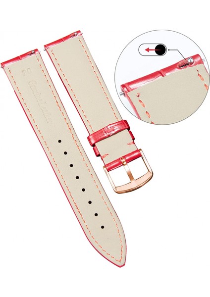 Erkekler Kadınlar Için Hakiki Deri Yedek Saat Kordonu Çok Renkli Su Geçirmez, Gr-Kırmızı (12MM) (Yurt Dışından) modelleri