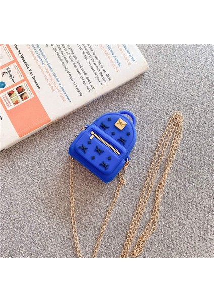 Cute Case, Silicone 3D Backpack Cover With Keychain&metal Strap Designed For Apple 1 & 2 (Blue) (Yurt Dışından)