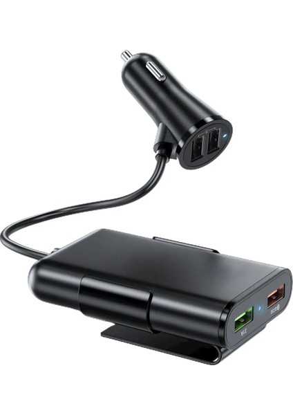 Portlu Araç Şarj Cihazı Hızlı Şarj Qc3.0 Ön Arka Koltuk Için Çoklu Usb Araç Şarj Cihazı 12-32v I0d7 (Yurt Dışından)