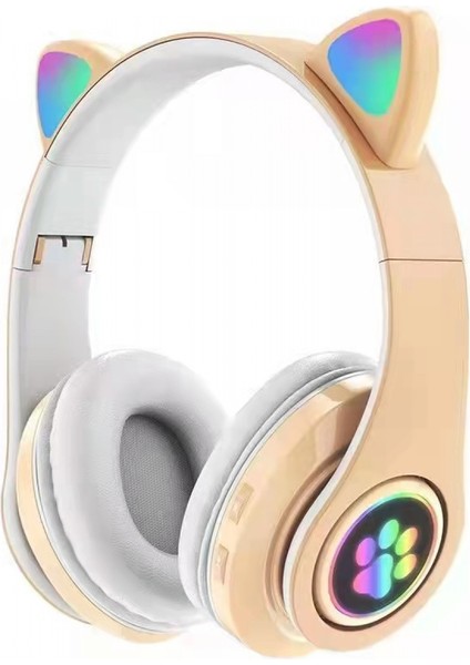 Cat Ear Bluetooth Headset, LED Light Earpiece Headset, Volume Control And Foldable Headphones For Tablet /pc/ipad/ Phone, Gift For Boys And Girls (Yurt Dışından)