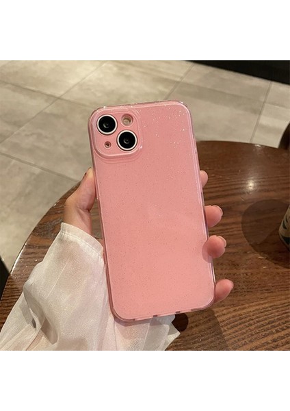 IPHONE15 ile Uyumlu Kılıf Glitter Bling Sevimli Kadın Kız Telefon Kılıfı Yumuşak Pırıltı Sparkly Koruyucu Kılıf iPhone 15-Pembe (Yurt Dışından)