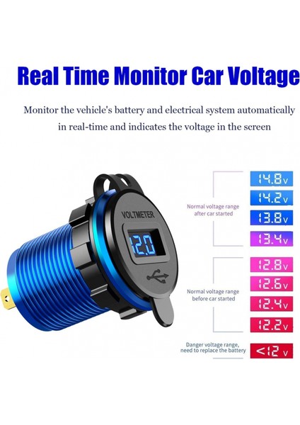 Hızlı Şarj 3.0 Çift USB Şarj Soketi, 12V USB Çıkışı Su Geçirmez Alüminyum Güç LED Voltmetre ve Tel Sigorta ile Hızlı Şarj 12V/24V Araba Tekne Deniz Atv Otobüs Kamyonu Vb. Için Dıy (Yurt Dışından) fırsatları