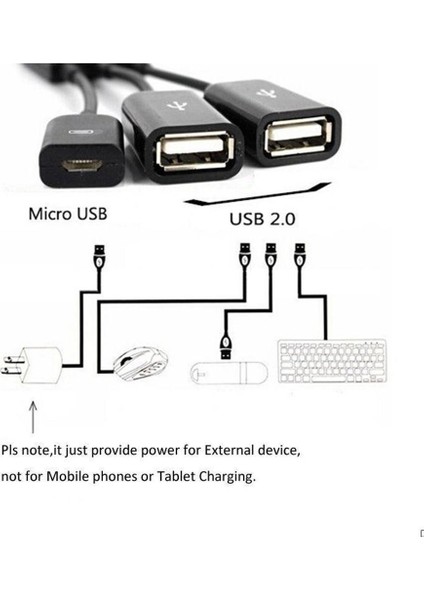Güç ile Mikro USB Hub Adaptü, 2 3 Android Telefon Tablet Galaxy Için 3 Bağlantı I Şarj Otg Bilgisayar Adaptü (Yurt Dışından)