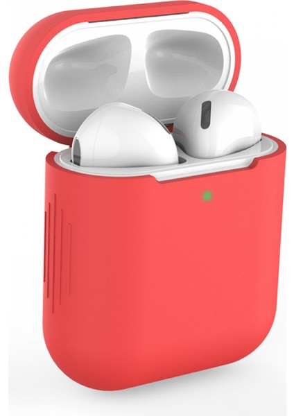 Simple Protective Case Is Suitable For Apple Wireless Bluetooth Headset Silicone Anti Falling Protective Case 1 / 2 Generation Universal Case（red） (Yurt Dışından)