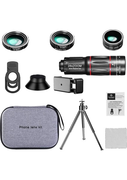 28X Evrensel Telefoto Kamera Tripodlu Akıllı Telefon (Yurt Dışından)