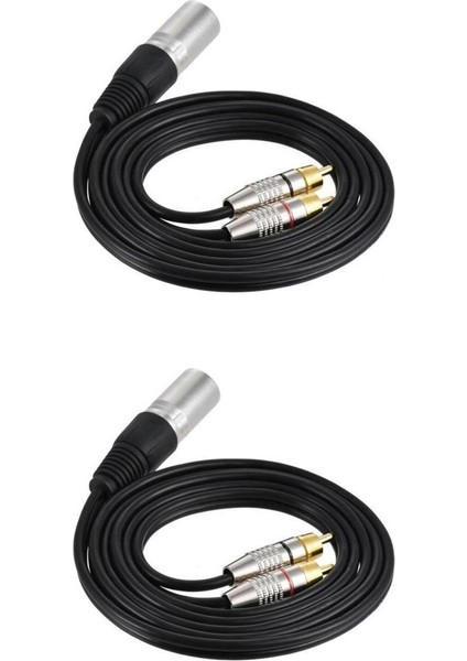 2 Çift Rca Fiş Xlr 3 Pin Hoparl Y-Splitter 1.5m + 1m (Yurt Dışından)