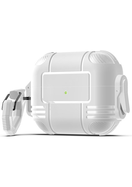 Cover Designed For Pro, Full Body Protection Airpod Cover With Keychain For Wireless Charging Case, White [front LED Visible] (Yurt Dışından)