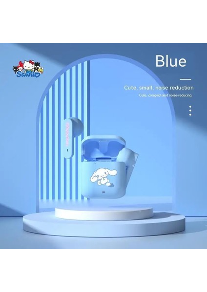 Sanrio Mini Bluetooth Kulaklık Kablosuz Karikatür Hediye Tws Siyah Teknoloji Özel Modelin Sevimli Sıkı Seçimi Ortak Markalı Başlık (Yurt Dışından)