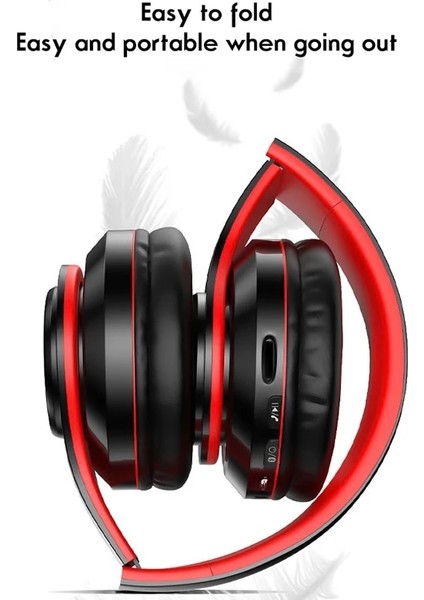 Kablosuz Bluetooth Kulaklık Kulak Üstü Katlanabilir Renkli Stereo Bilgisayar Kablosuz Kulaklık Gürültü Önleme Hıfı Oyun Kulaklığı (Yurt Dışından)
