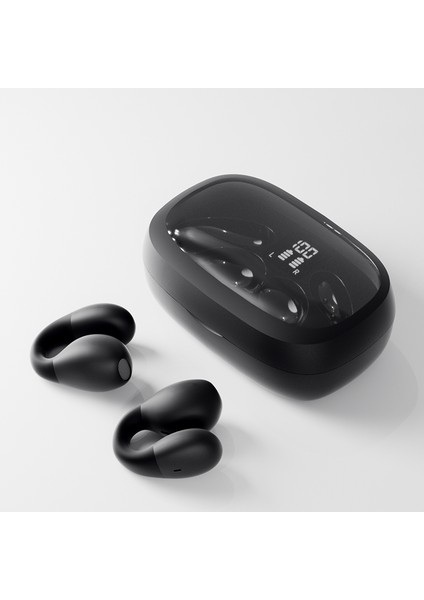 Kablosuz Kemik Iletimli Kulaklıklar Fones Bluetooth 5.3 Kulak Klipsi Küpe Kulaklık Dokunmatik Kontrol Spor Mikrofonlu Kulaklıklar (Yurt Dışından)