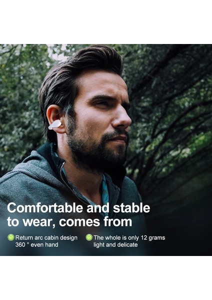 Kablosuz Kemik Iletimli Kulaklıklar Fones Bluetooth 5.3 Kulak Klipsi Küpe Kulaklık Dokunmatik Kontrol Spor Mikrofonlu Kulaklıklar (Yurt Dışından)