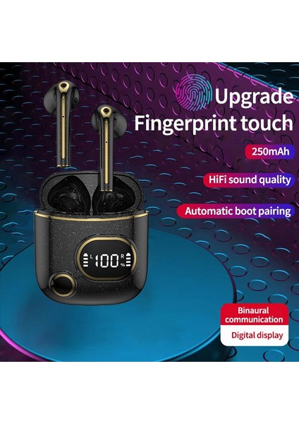 X25 Dijital Ekran 5.2 Bluetooth Kulaklık Kablosuz Bluetooth Kulaklık Binaural Akıllı Inear Tws Dokunmatik Spor Ses Kulak Tıkacı (Yurt Dışından)