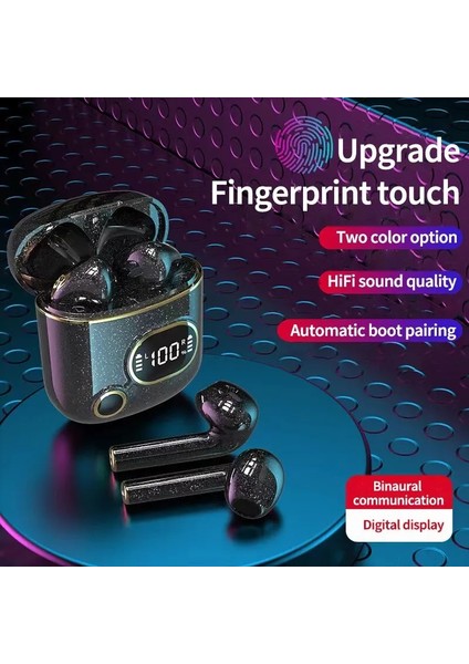 X25 Dijital Ekran 5.2 Bluetooth Kulaklık Kablosuz Bluetooth Kulaklık Binaural Akıllı Inear Tws Dokunmatik Spor Ses Kulak Tıkacı (Yurt Dışından)
